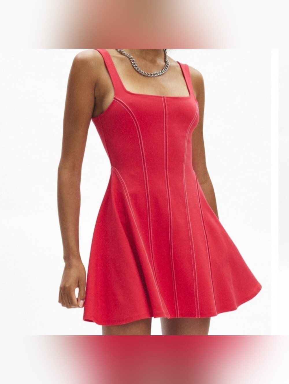 NWT Urban Outfitters Kimchi Blue Red Mabel Corset Seam Mini Dress XS